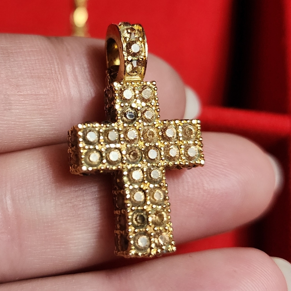 Swarovski Goldtone Cross